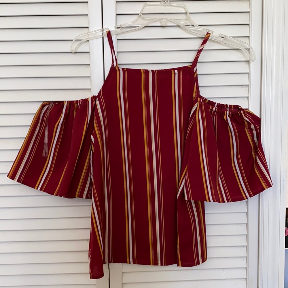 Burgundy off the shoulder top